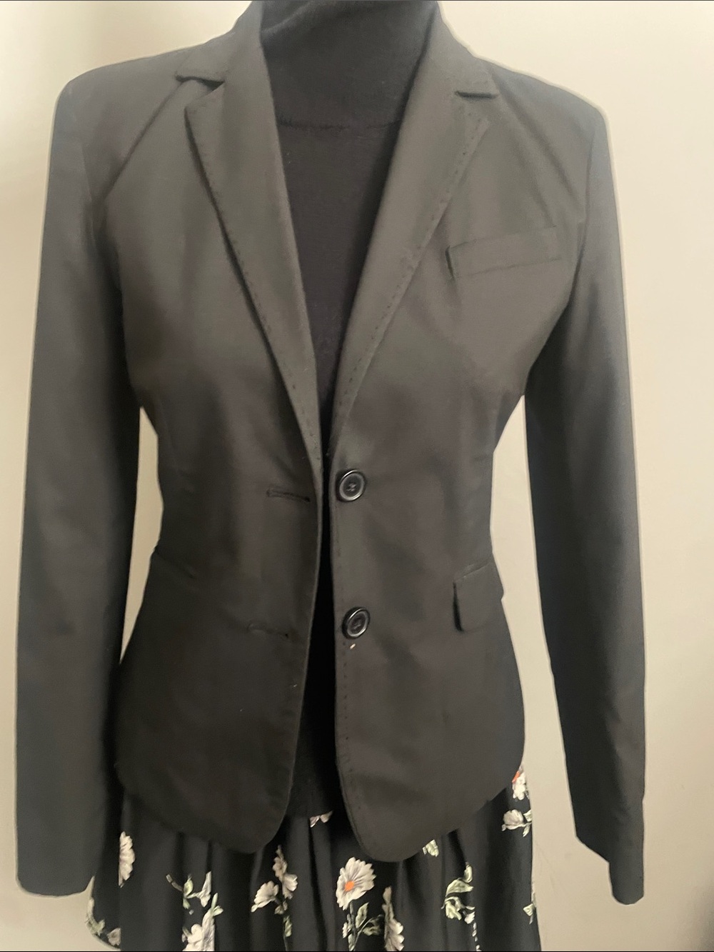 New York & Company Black Tailored Two-Button Blazer